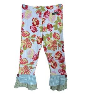 Matilda Jane Serendipity Spring Floral Ruffled Hem Stretchy Bell Bottom Pants 4
